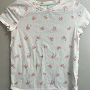 NWOT white t shirt with rainbows